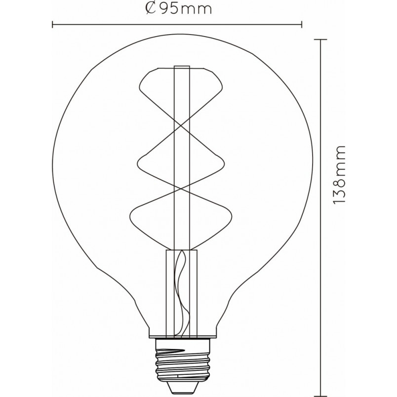 Żarówka LED Globe E27 5W Bursztynowa Lucide - Odkryj ciepło!