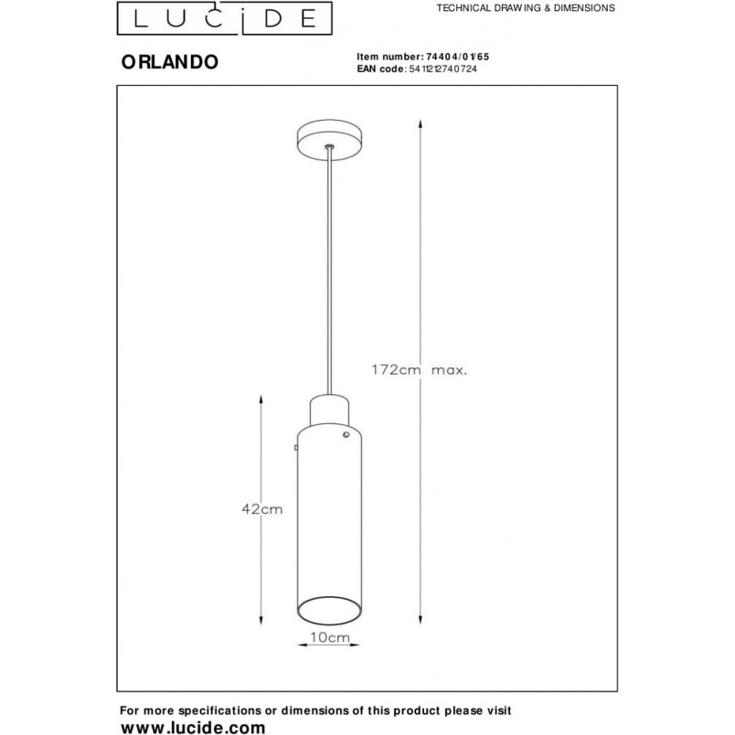 Lampa Wisząca Orlando - Szkło Dymione | Lucide