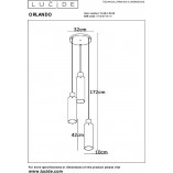 Lampa Wisząca Lucide Orlando III - Szkło Dymione | Sklep Lamp