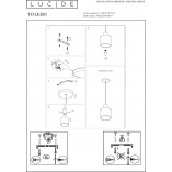 Lampa Wisząca Lucide Toledo - Bursztynowe Szkło, E27 | Kup Teraz