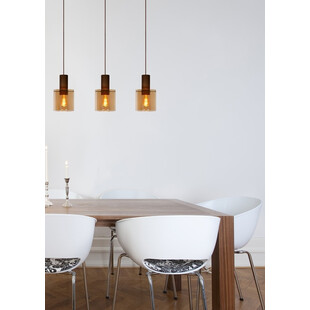 Lampa wisząca Toledo - Lucide | Bursztynowe szkło, E27
