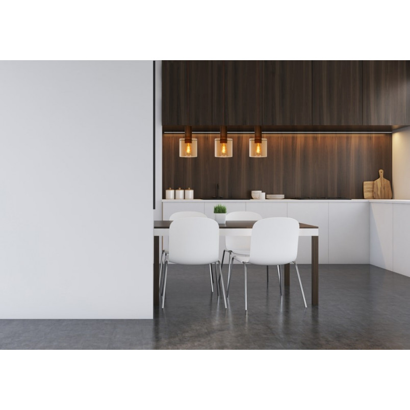 Lampa wisząca Toledo - Lucide | Bursztynowe szkło, E27