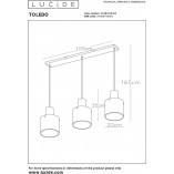 Lampa wisząca Toledo - Lucide | Bursztynowe szkło, E27