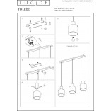 Lampa wisząca Toledo - Lucide | Bursztynowe szkło, E27
