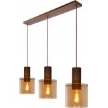 Lampa wisząca Toledo - Lucide | Bursztynowe szkło, E27