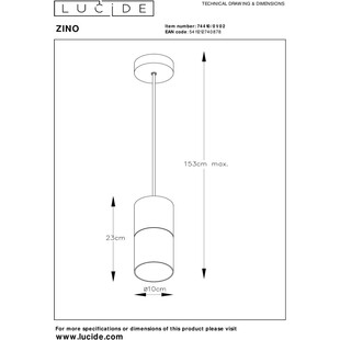 Lampa wisząca Zino - Szkło dymione, mosiądz | Lucide