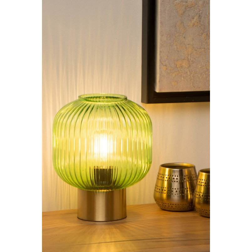 Lampa stołowa Lucide Maloto - Szklana, Retro, Zielona
