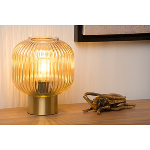 Lampa stołowa Lucide Maloto - Bursztynowe szkło, styl retro