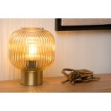 Lampa stołowa Lucide Maloto - Bursztynowe szkło, styl retro