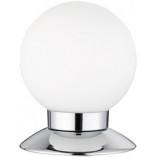Lampa stołowa Princess LED - Szklana kula, biały/chrom | Reality