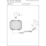 Lampa stołowa Lucide Maloto - Bursztynowe szkło, styl retro