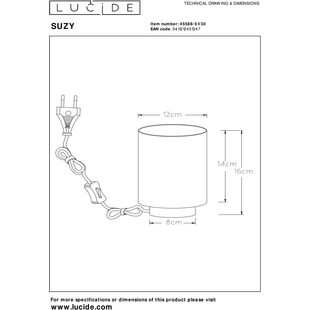 Lampa stołowa minimalistyczna czarna Lucide Suzy Round - Kup online