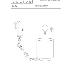 Lampa stołowa minimalistyczna czarna Lucide Suzy Round - Kup online