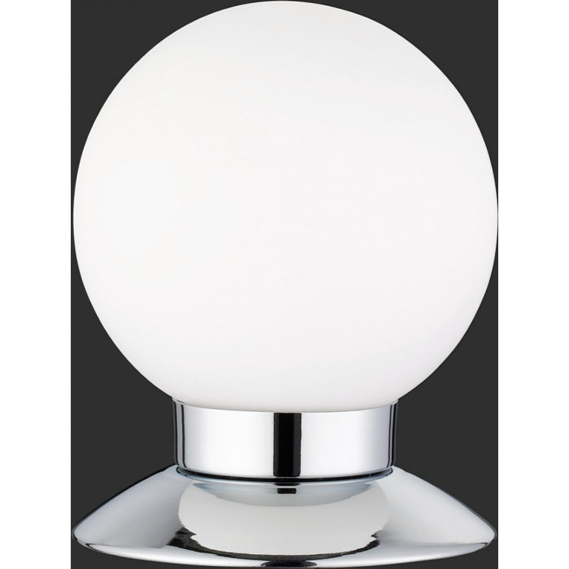 Lampa stołowa Princess LED - Szklana kula, biały/chrom | Reality