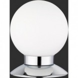 Lampa stołowa Princess LED - Szklana kula, biały/chrom | Reality