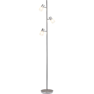 Lampa podłogowa szklana Lea Led Satynowy Chrom/Chrom marki Brilliant