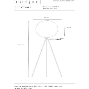 Lampa podłogowa Goosy Soft biała | Lucide - Kup teraz!