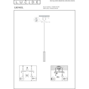 Lampa wisząca Lionel czarna | Lucide - Loftowa tuba E27