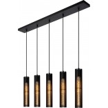 Lampa wisząca czarna Lionel | Lucide - Loftowa lampa E27