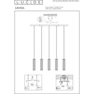 Lampa wisząca czarna Lionel | Lucide - Loftowa lampa E27