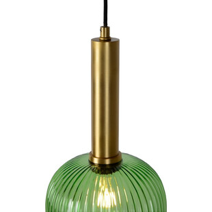 Lampa Wisząca Szklana Retro Lucide Maloto | Zielony Mosiądz