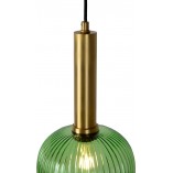 Lampa Wisząca Szklana Retro Lucide Maloto | Zielony Mosiądz