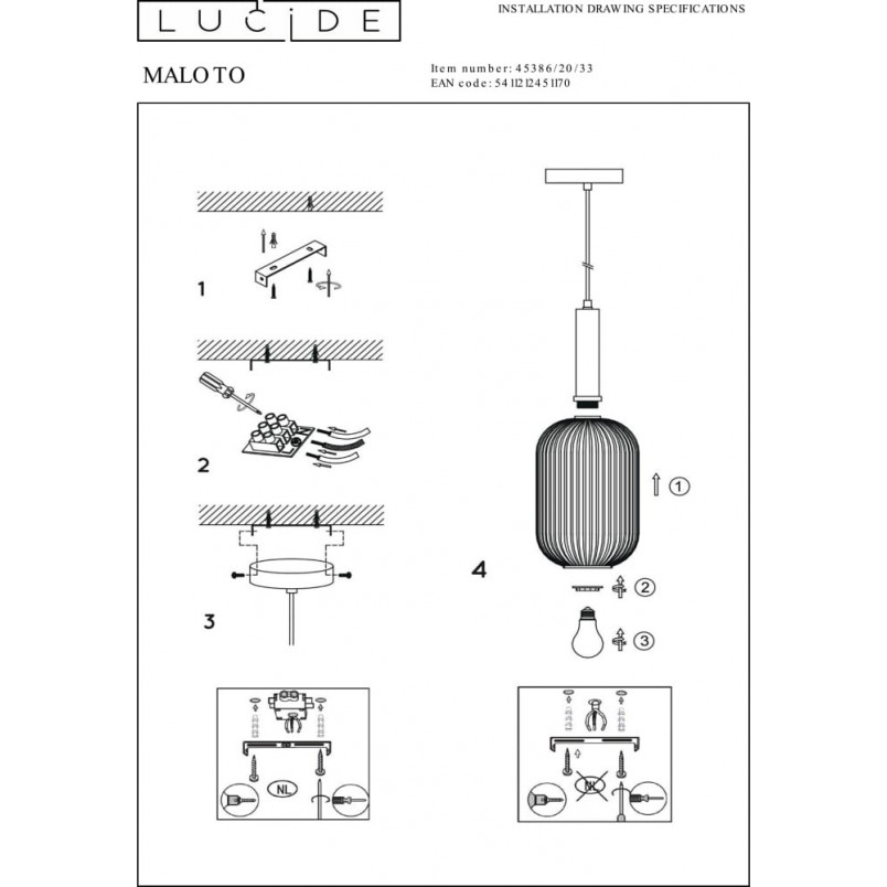 Lampa Wisząca Szklana Retro Lucide Maloto | Zielony Mosiądz