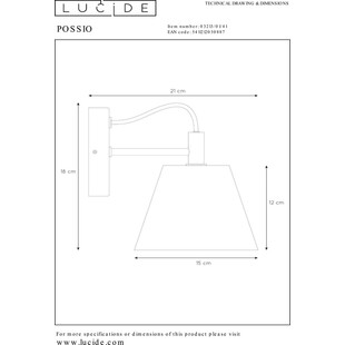 Kinkiet betonowy Possio z drewnem | Lucide - Loftowy design