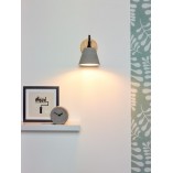 Kinkiet betonowy Possio z drewnem | Lucide - Loftowy design