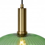Lampa wisząca retro Lucide Maloto - Szklana, zielona, mosiądz