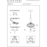 Lampa wisząca retro Lucide Maloto - Szklana, zielona, mosiądz