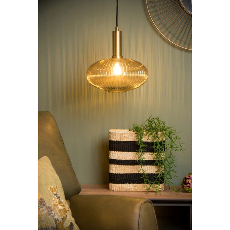 Lampa Wisząca Lucide Maloto - Bursztynowy Styl Retro | Sklep Lamp