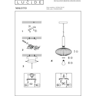 Lampa Wisząca Lucide Maloto - Bursztynowy Styl Retro | Sklep Lamp