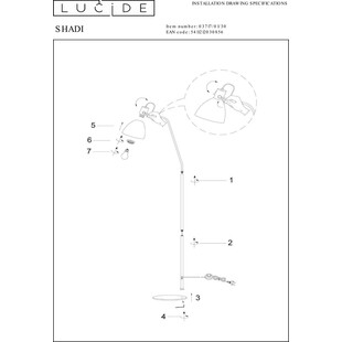 Lampa podłogowa industrialna Shadi czarna - Lucide