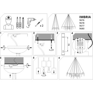 Lampa sufitowa Imbria VI 120cm czarna | Nowodvorski