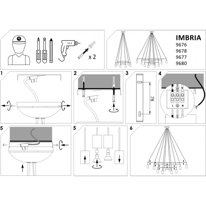 Lampa sufitowa Imbria VI 120cm czarna | Nowodvorski