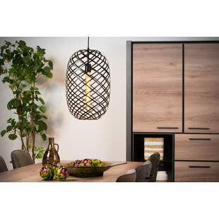 Lampa Wisząca Wolfram Czarna Lucide | Loftowa Owalna