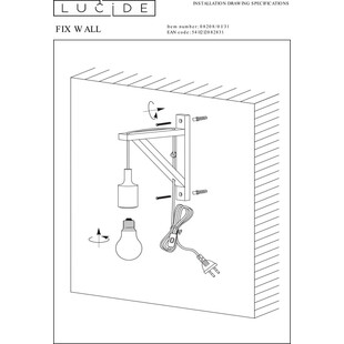 Kinkiet drewniany Fix Wall Lucide | Skandynawski design