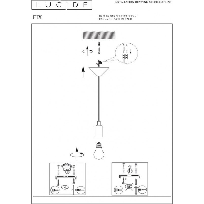 Lampa wisząca czarna Lucide - Styl i funkcjonalność