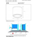 Plafon łazienkowy Aven Round - biały, metal - Lucide