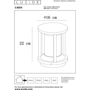 Lampa Ogrodowa Cadix Czarna | Lucide - Stwórz Przytulny Ogród