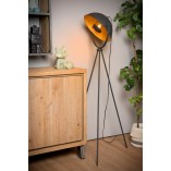 Lampa podłogowa Alvaro | Loftowa lampa na trójnogu czarna