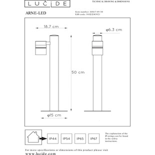 Lampa Ogrodowa Arne LED Czarna | Lucide - Kup Teraz!