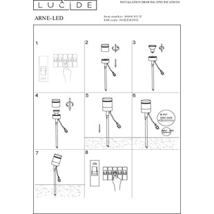 Lampa Ogrodowa LED Arne - Chrom Satynowy | Lucide