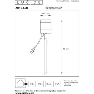 Lampa Ogrodowa LED Arne - Chrom Satynowy | Lucide