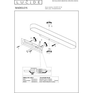 Kinkiet łazienkowy LED czarny Madelon 60cm - Lucide