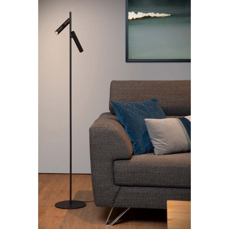 Lampa podłogowa Philon LED czarna | Lucide - Minimalistyczny Design