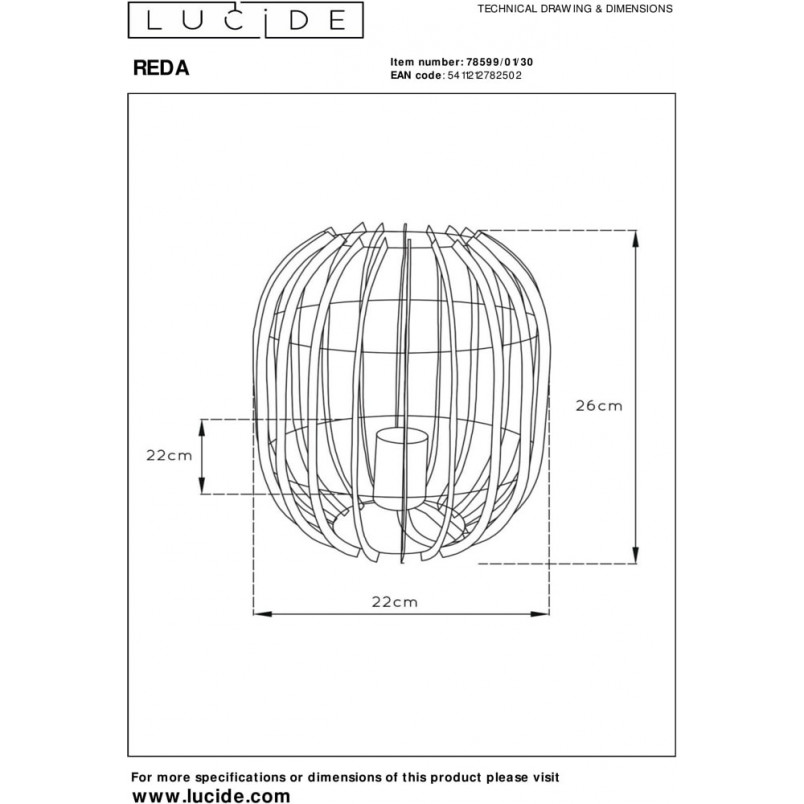 Lampa stołowa Reda 22 czarna Lucide | Loftowa lampa