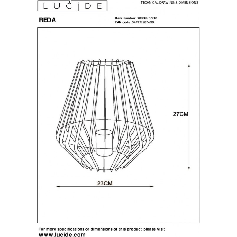Lampa stołowa Reda 23 czarna - Lucide | Loftowa lampa