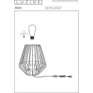 Lampa stołowa Reda 23 czarna - Lucide | Loftowa lampa